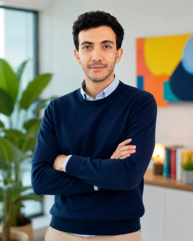 Portrait abderrahim jaadani dans son bureau