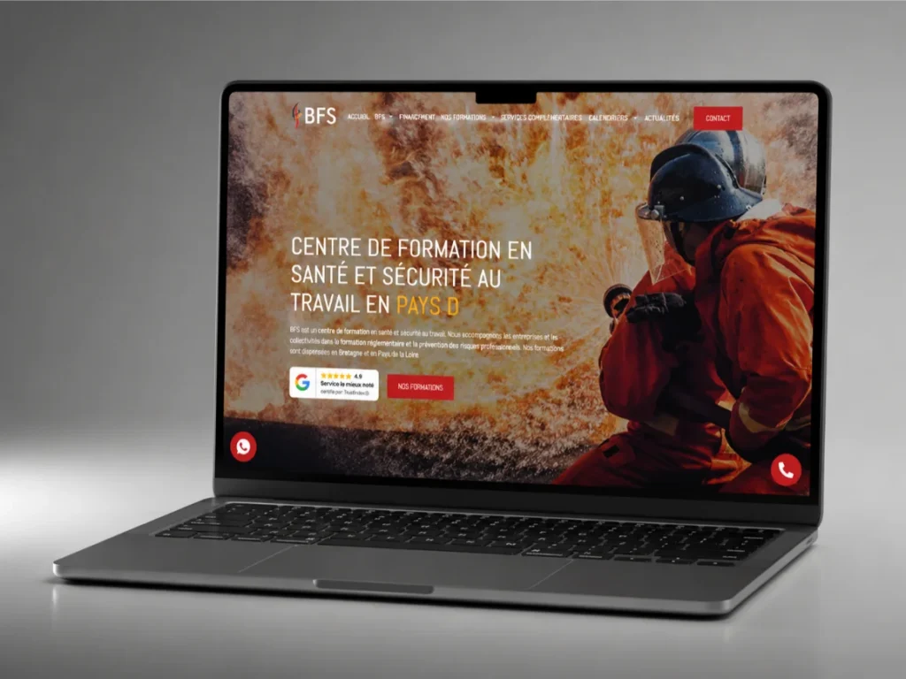 le site bfs prevention sur laptop