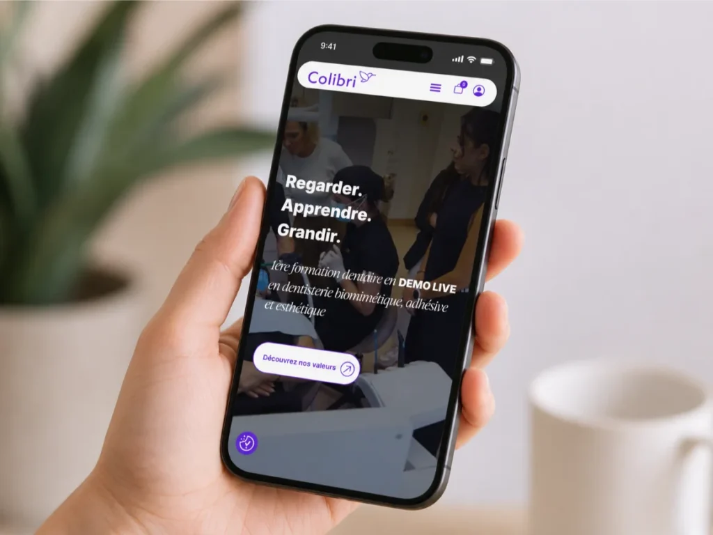 le site colibri sur mobile