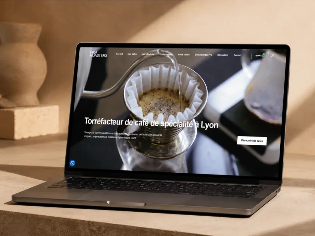le site de fikaroasters sur laptop
