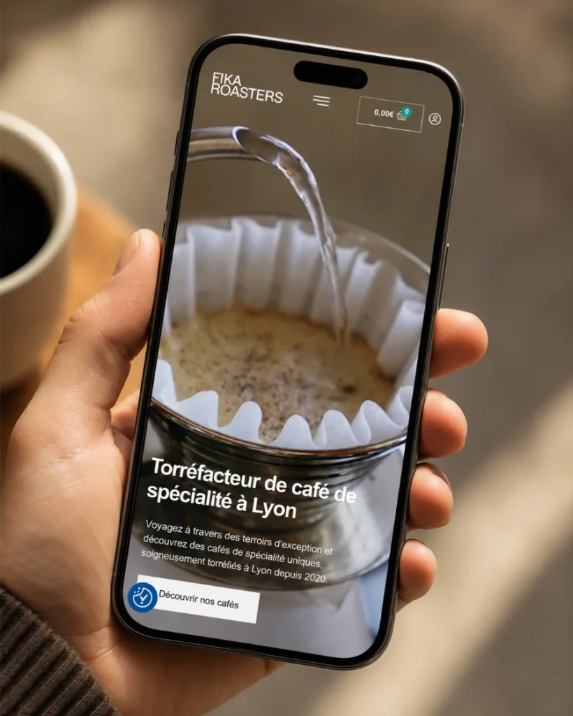le site de fikaroasters sur mobile