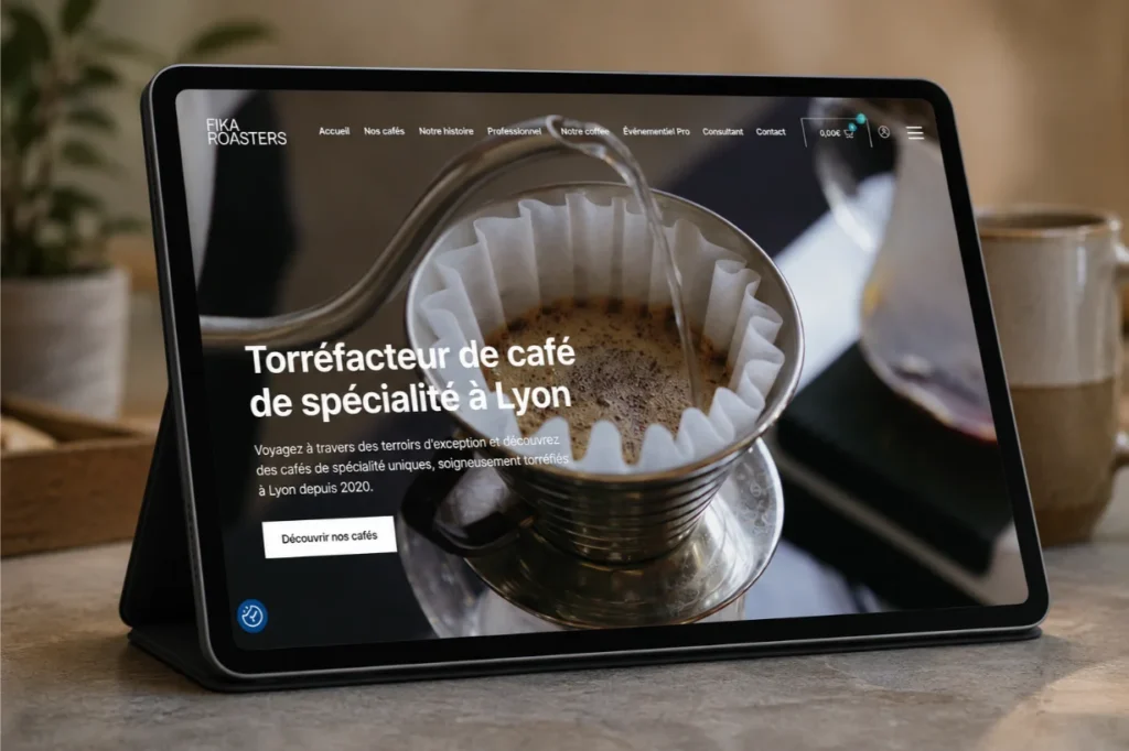 le site de fikaroasters sur tablette