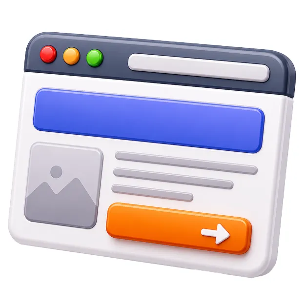 icone landing page avec call to action