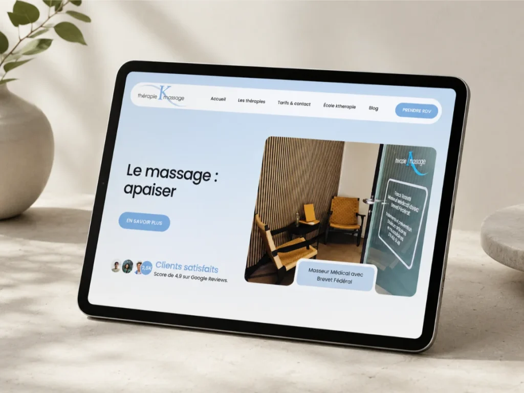 le site de ktherapie sur tablette