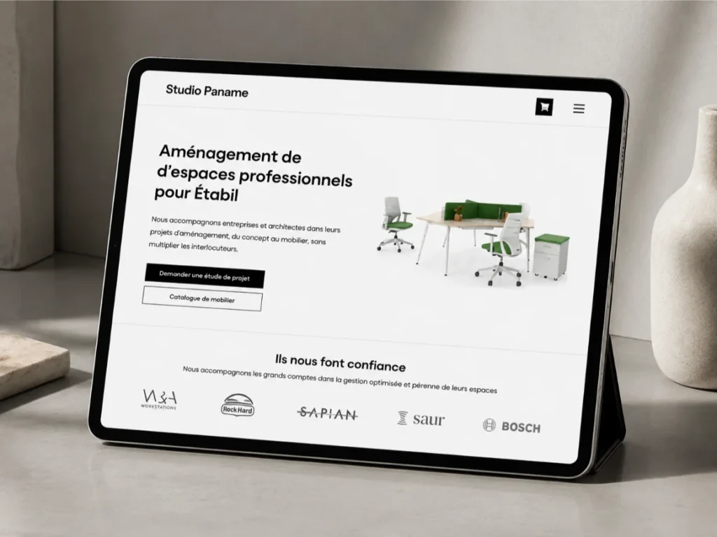 le site de studio paname sur tablette